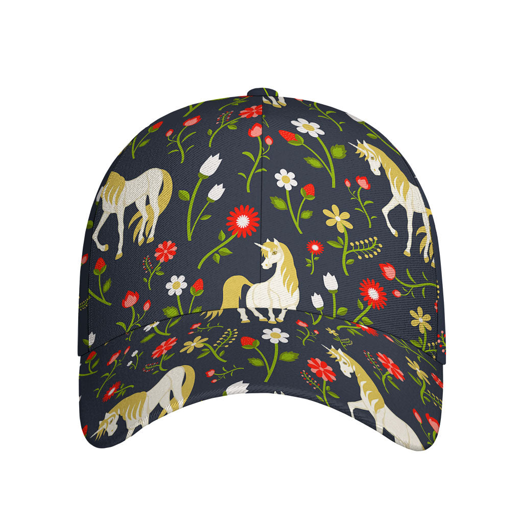 Magic Floral Unicorn Pattern Print Baseball Cap