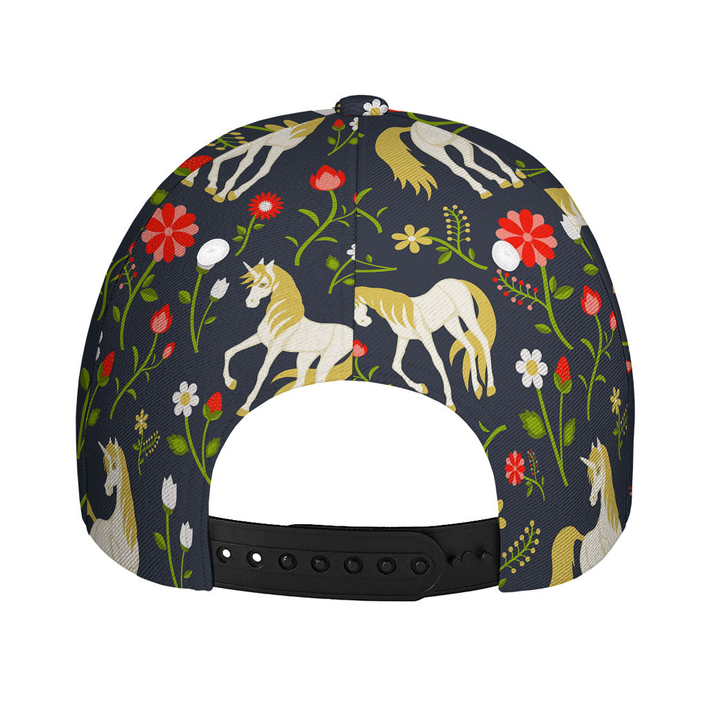 Magic Floral Unicorn Pattern Print Baseball Cap