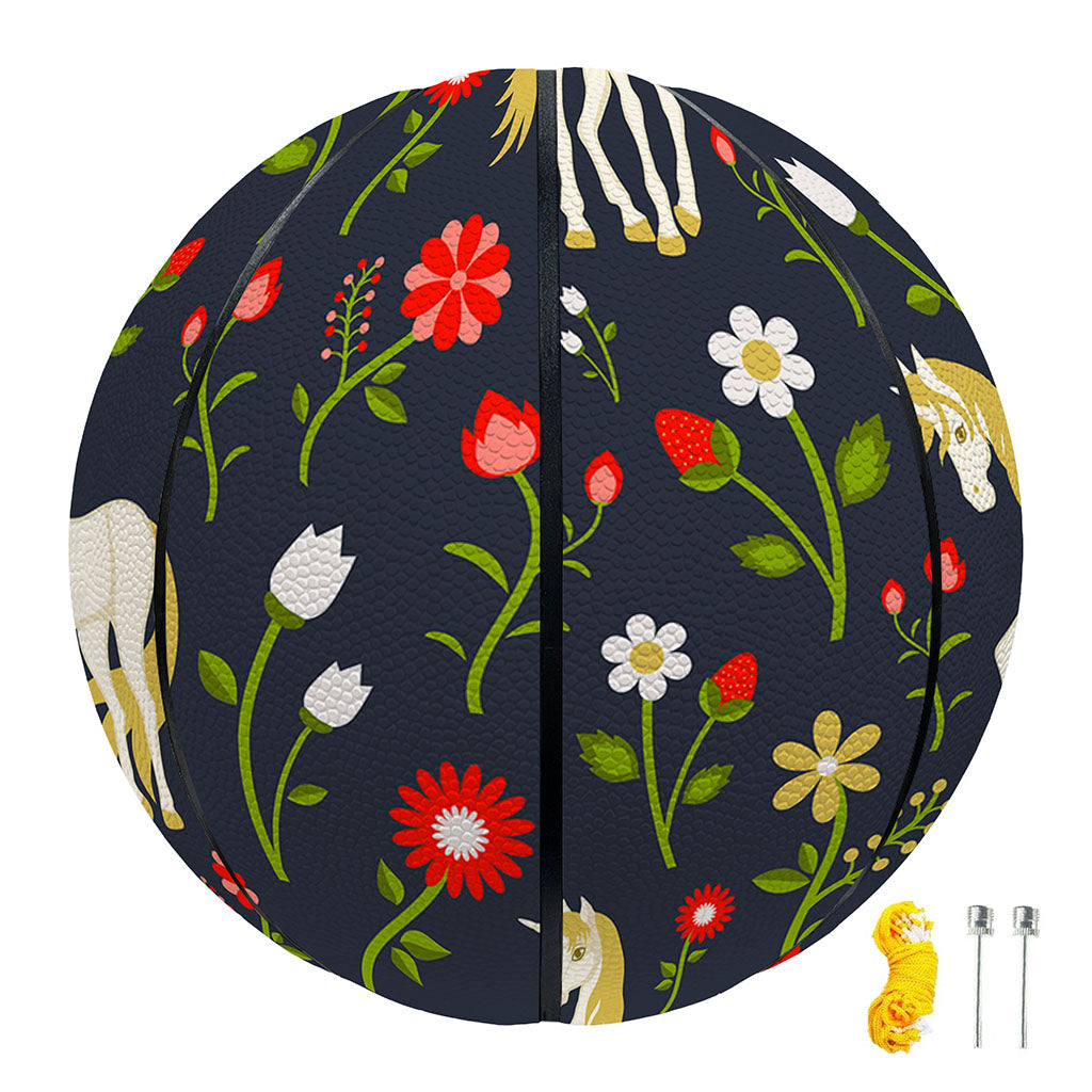 Magic Floral Unicorn Pattern Print Basketball