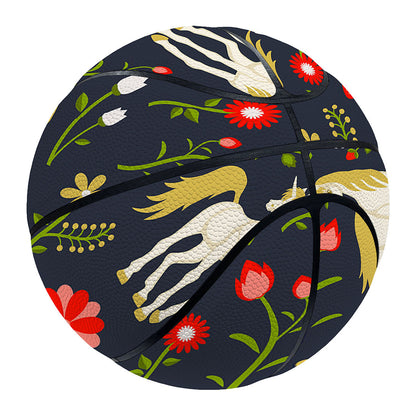 Magic Floral Unicorn Pattern Print Basketball