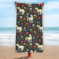 Magic Floral Unicorn Pattern Print Beach Towel