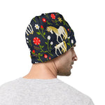 Magic Floral Unicorn Pattern Print Beanie