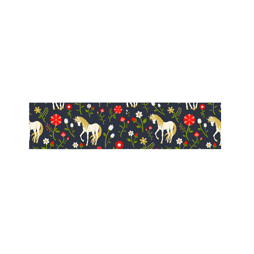 Magic Floral Unicorn Pattern Print Bed Runner