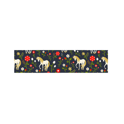 Magic Floral Unicorn Pattern Print Bed Runner