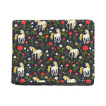 Magic Floral Unicorn Pattern Print Bifold Wallet