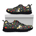 Magic Floral Unicorn Pattern Print Black Running Shoes