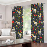 Magic Floral Unicorn Pattern Print Blackout Grommet Curtains