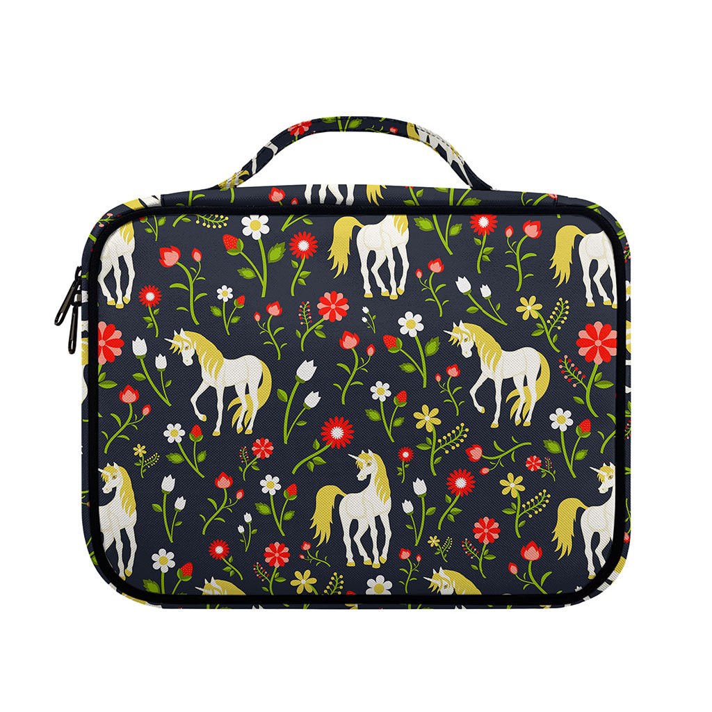 Magic Floral Unicorn Pattern Print Briefcase Bible Bag