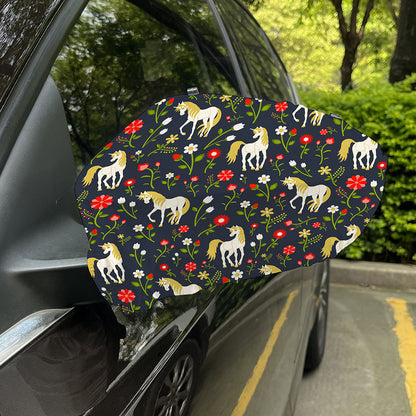 Magic Floral Unicorn Pattern Print Car Side Mirror Covers