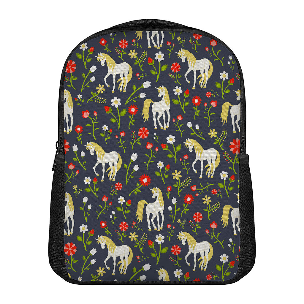 Magic Floral Unicorn Pattern Print Casual Backpack