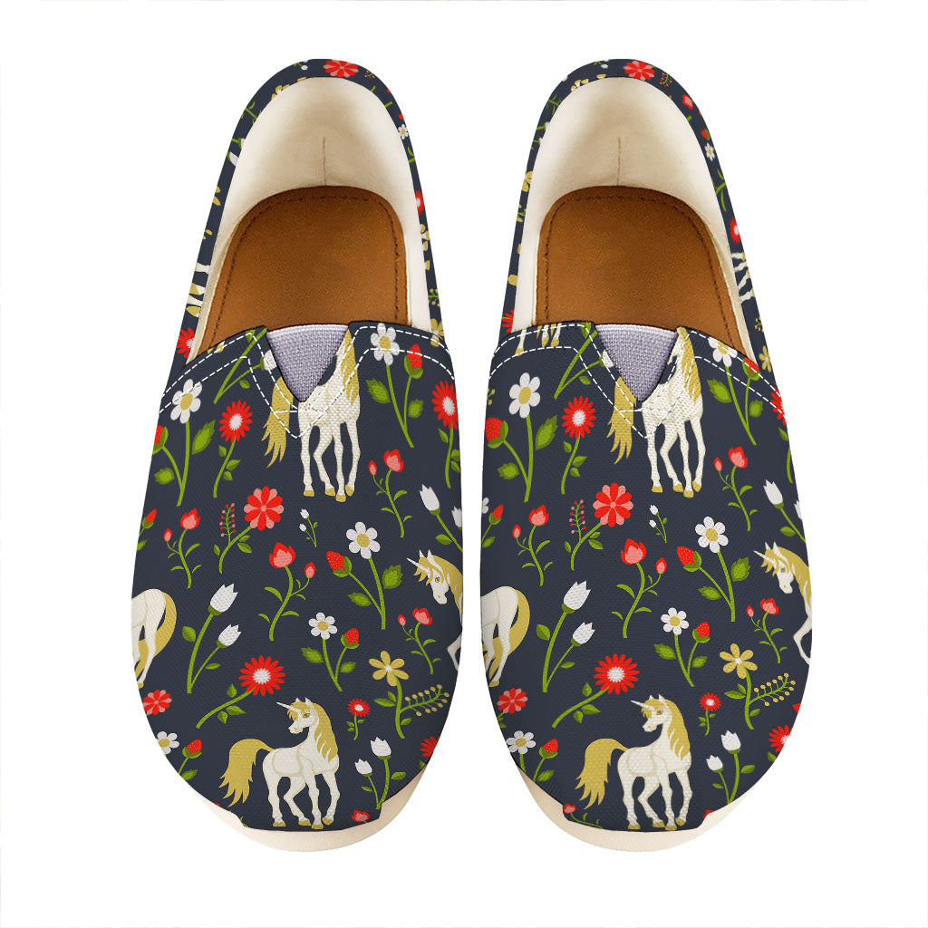 Magic Floral Unicorn Pattern Print Casual Shoes