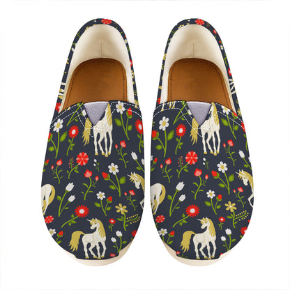 Magic Floral Unicorn Pattern Print Casual Shoes