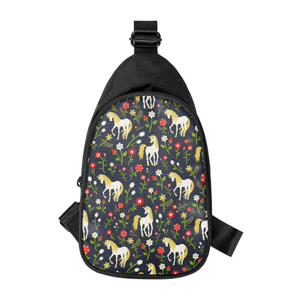 Magic Floral Unicorn Pattern Print Chest Bag