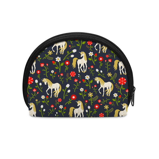 Magic Floral Unicorn Pattern Print Coin Purse