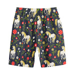 Magic Floral Unicorn Pattern Print Cotton Shorts