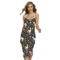 Magic Floral Unicorn Pattern Print Cross Back Cami Dress