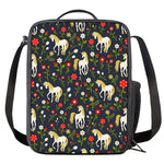 Magic Floral Unicorn Pattern Print Crossbody Lunch Bag