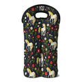 Magic Floral Unicorn Pattern Print Double Neoprene Wine Tote