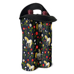 Magic Floral Unicorn Pattern Print Double Neoprene Wine Tote