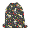 Magic Floral Unicorn Pattern Print Drawstring Bag