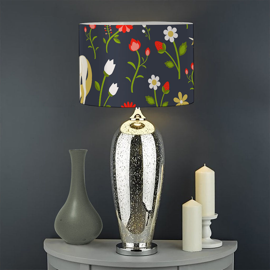 Magic Floral Unicorn Pattern Print Drum Lamp Shade