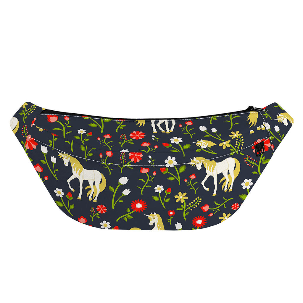 Magic Floral Unicorn Pattern Print Fanny Pack