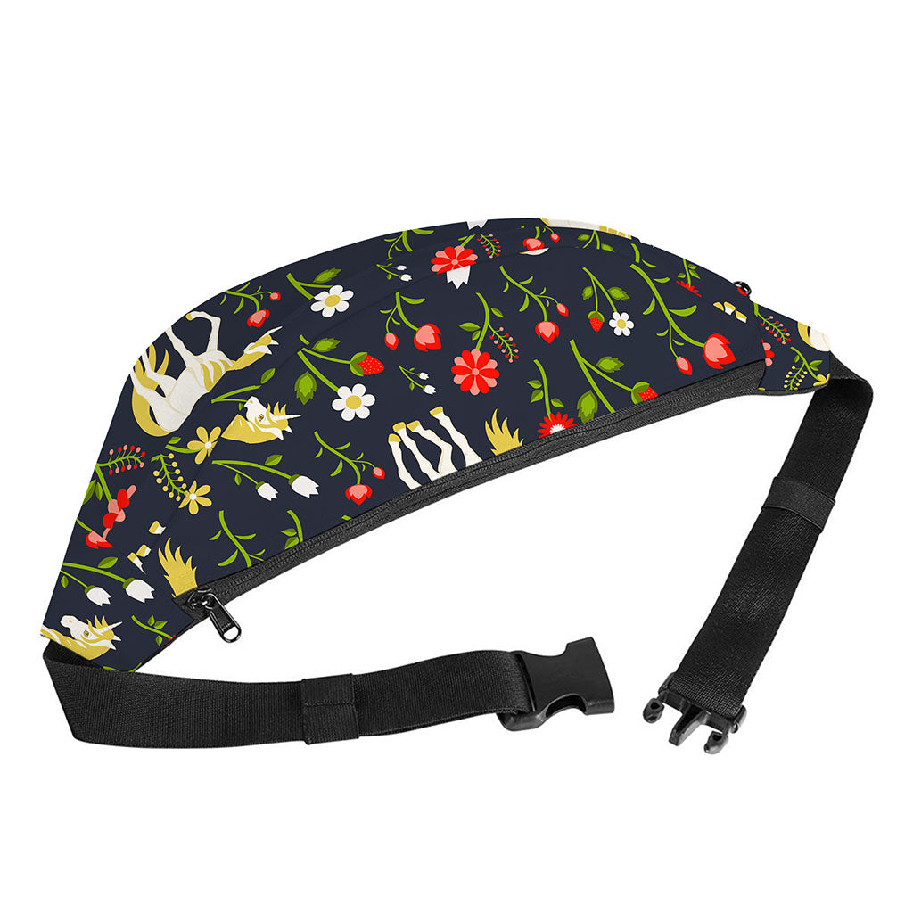 Magic Floral Unicorn Pattern Print Fanny Pack