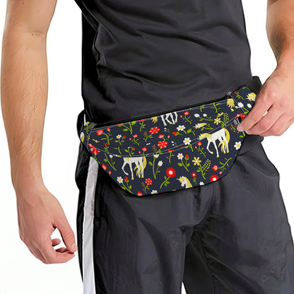 Magic Floral Unicorn Pattern Print Fanny Pack