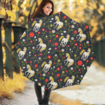 Magic Floral Unicorn Pattern Print Foldable Umbrella