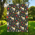 Magic Floral Unicorn Pattern Print Garden Flag