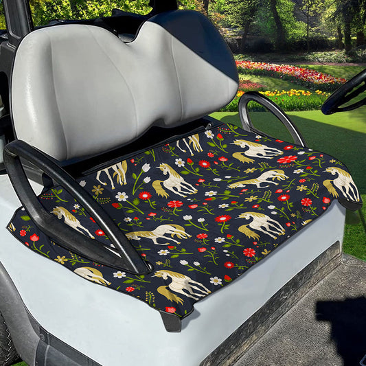 Magic Floral Unicorn Pattern Print Golf Cart Seat Cover
