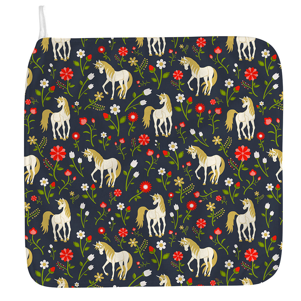Magic Floral Unicorn Pattern Print Hand Towel
