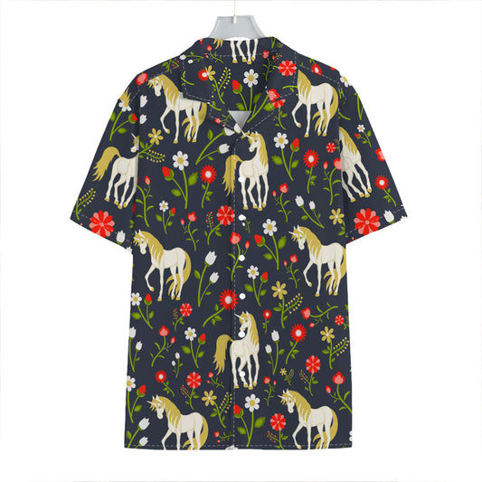 Magic Floral Unicorn Pattern Print Hawaiian Shirt