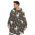 Magic Floral Unicorn Pattern Print Hoodie Blanket