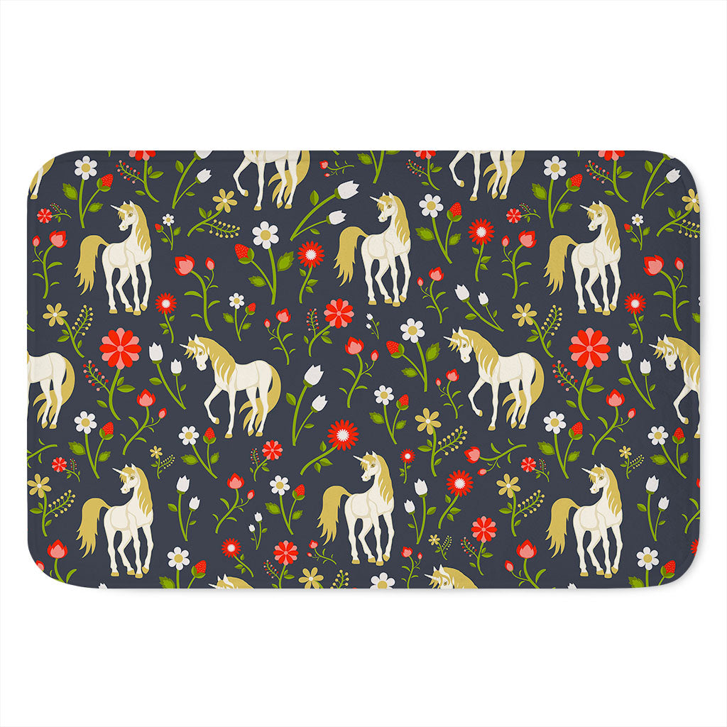 Magic Floral Unicorn Pattern Print Indoor Door Mat