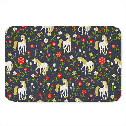 Magic Floral Unicorn Pattern Print Indoor Door Mat