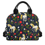 Magic Floral Unicorn Pattern Print Insulated Lunch Bag