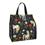 Magic Floral Unicorn Pattern Print Insulated Lunch Tote