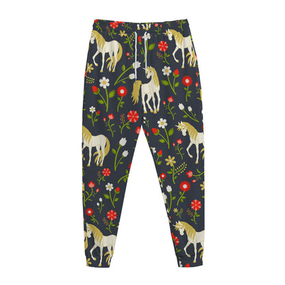 Magic Floral Unicorn Pattern Print Jogger Pants