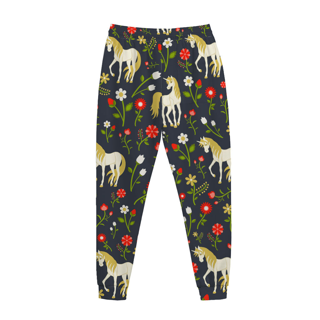 Magic Floral Unicorn Pattern Print Jogger Pants