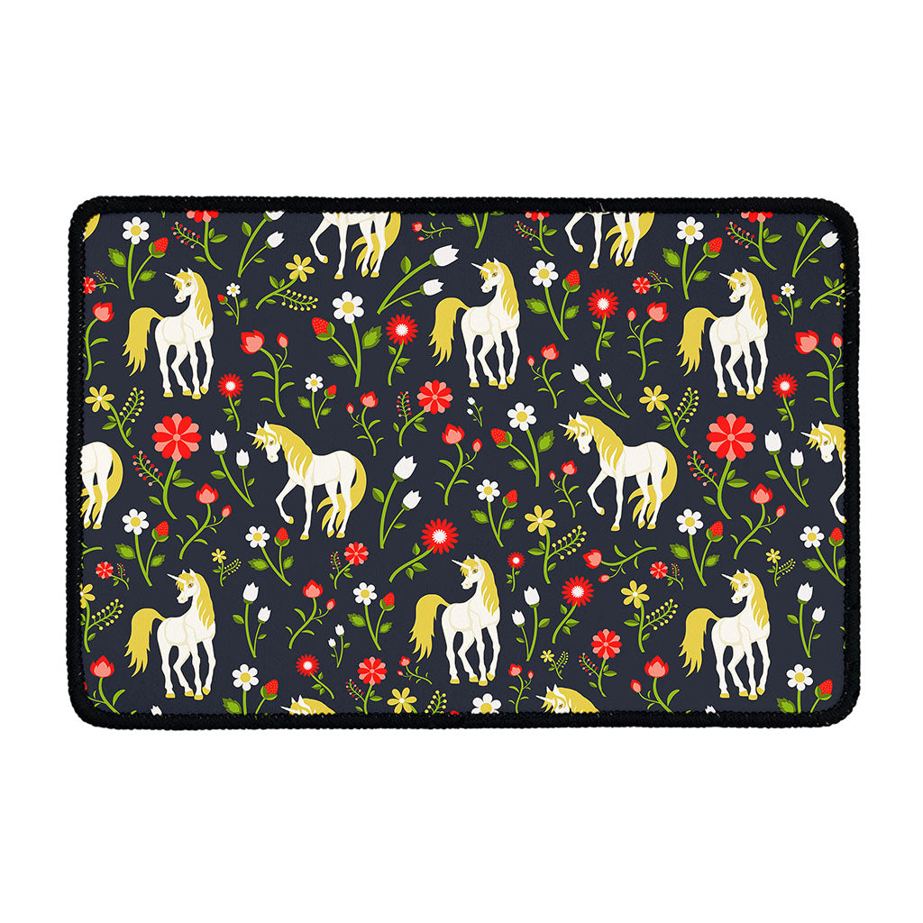 Magic Floral Unicorn Pattern Print Kitchen Mat