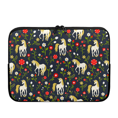 Magic Floral Unicorn Pattern Print Laptop Sleeve