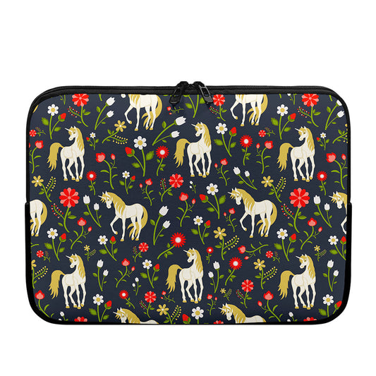 Magic Floral Unicorn Pattern Print Laptop Sleeve