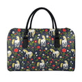 Magic Floral Unicorn Pattern Print Leather Duffel Bag