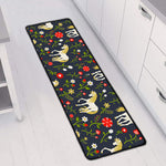 Magic Floral Unicorn Pattern Print Long Kitchen Mat