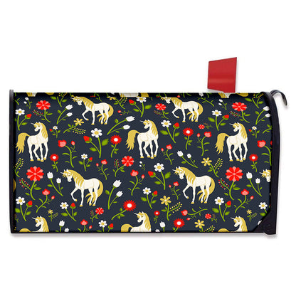 Magic Floral Unicorn Pattern Print Mailbox Cover