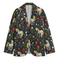 Magic Floral Unicorn Pattern Print Men's Blazer