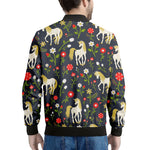 Magic Floral Unicorn Pattern Print Men's Bomber Jacket