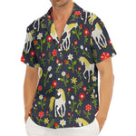 Magic Floral Unicorn Pattern Print Men's Deep V-Neck Shirt