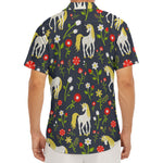 Magic Floral Unicorn Pattern Print Men's Deep V-Neck Shirt